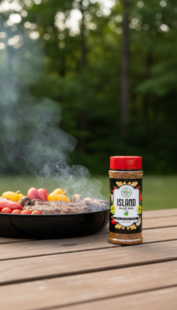 Vive Natural All Natural Seasoning Gluten-Free Chicken Steak Ribs Brisket (8.4 oz (240g), Island Blaze Spicy Rub)