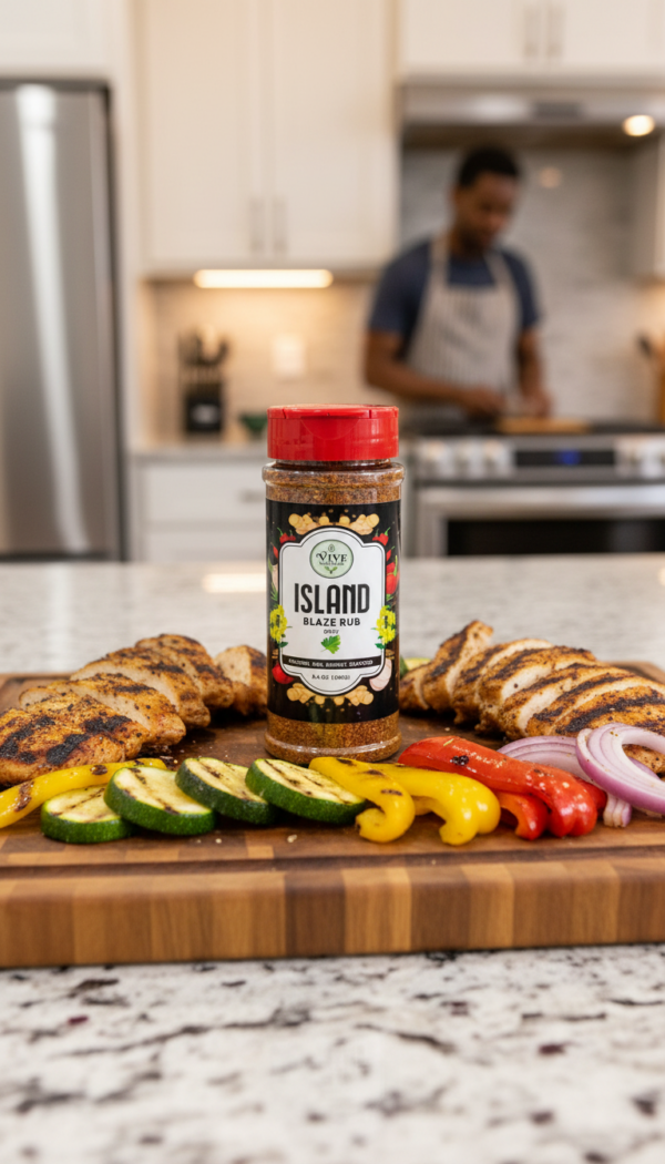 Vive Natural All Natural Seasoning Gluten-Free Chicken Steak Ribs Brisket (8.4 oz (240g), Island Blaze Spicy Rub)