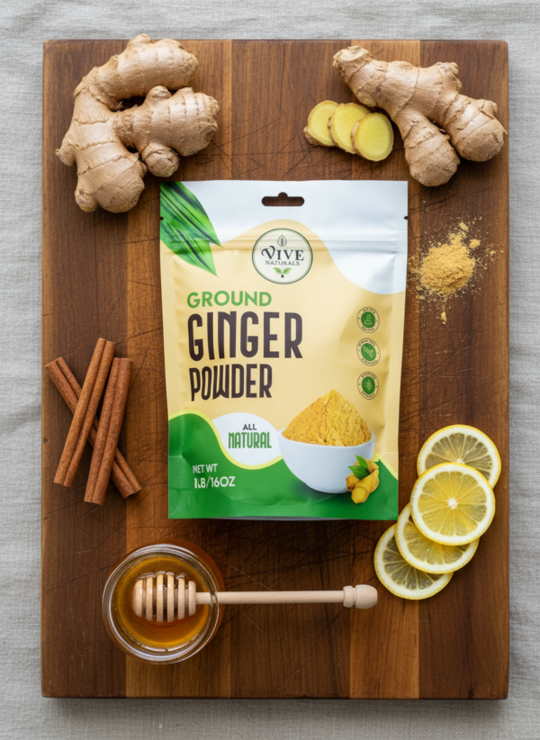 Vive Naturals All Natural Pure Spice for Cooking and Seasoning (8 oz, Ground Ginger Powder)