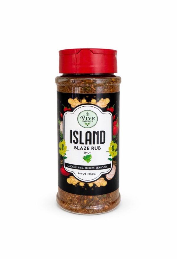 Vive Natural All Natural Seasoning Gluten-Free Chicken Steak Ribs Brisket (8.4 oz (240g), Island Blaze Spicy Rub)
